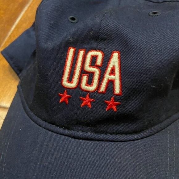 Under Armour USA Micro Logo Midnight Navy Adjustable Hat Cap Unisex - Picture 2 of 7